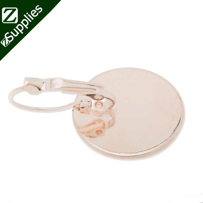 50 шт. покрытые розовым золотом французские серьги с рычагом пустые/базовые