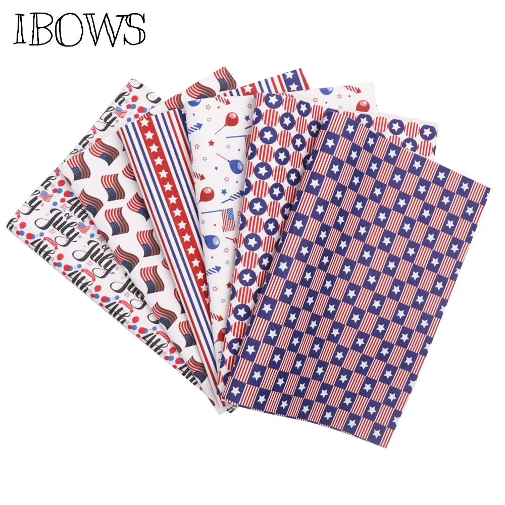 IBOWS 22*30 см змеиная кожа Национальный день флаг звезды печатная искусственная