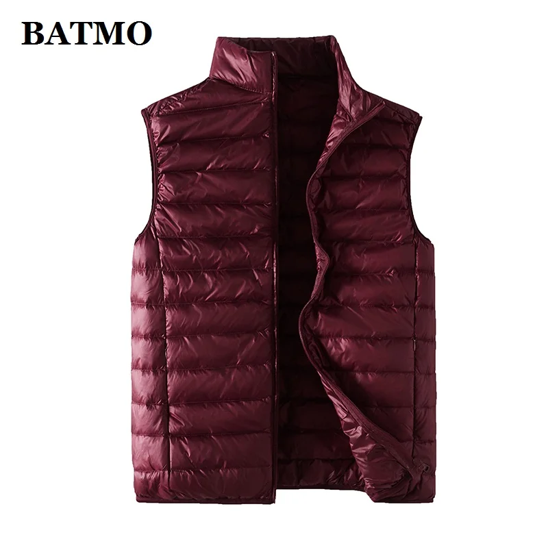 BATMO 2019 new arrival autumn high quality 80% white duck down jackets men's thin Down jacket vest men F77 | Мужская одежда