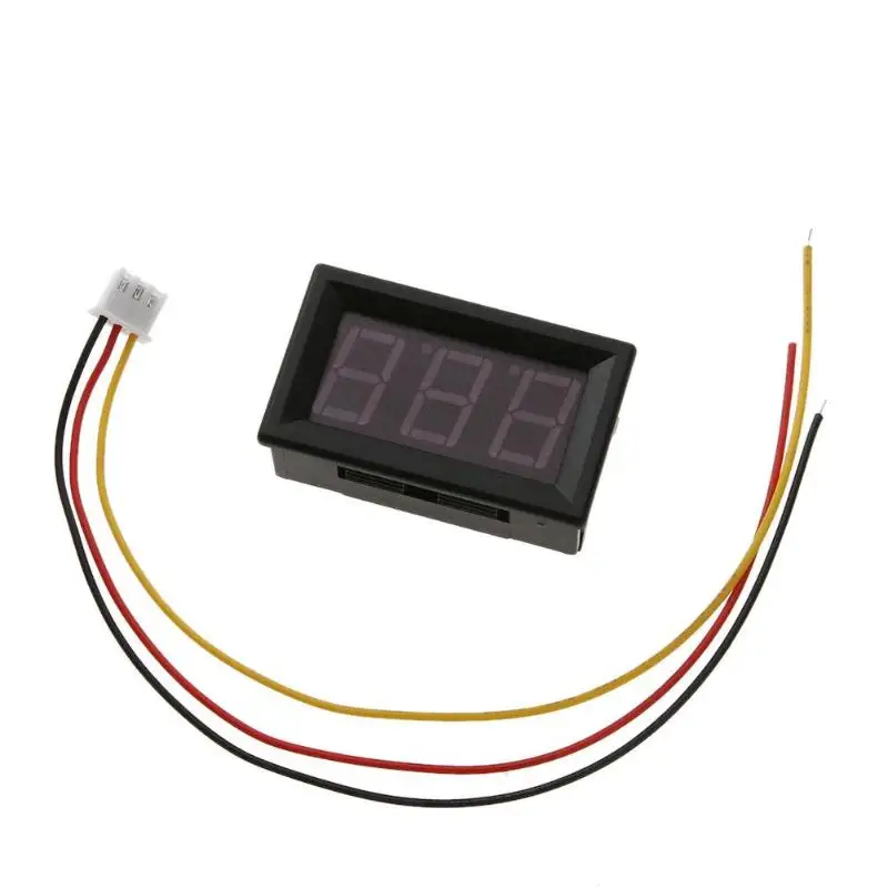 Мини 3-провода цифровой вольтметр постоянного тока 0-100 V светодиодный Дисплей Панель Amp Вольт Напряжение метр тестер 0.56in красный цвет желтый, синий; размеры 34–43 зеленый