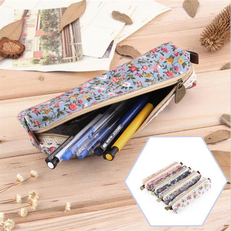 1 шт. кружевная мини сумка для ручек с цветочным принтом|pencil purse|pen makingpen pencil bag |
