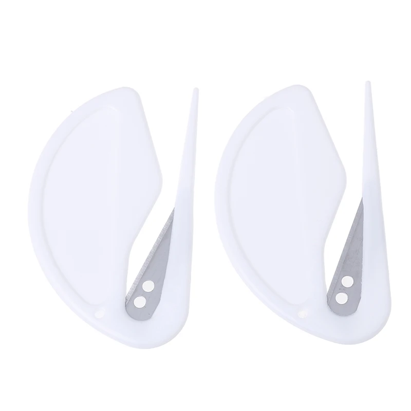 2pcs/lot Plastic Letter Opener Mini Sharp Mail Envelope Safety Papers Guarded Cutter Blade Office Equipment | Канцтовары для офиса