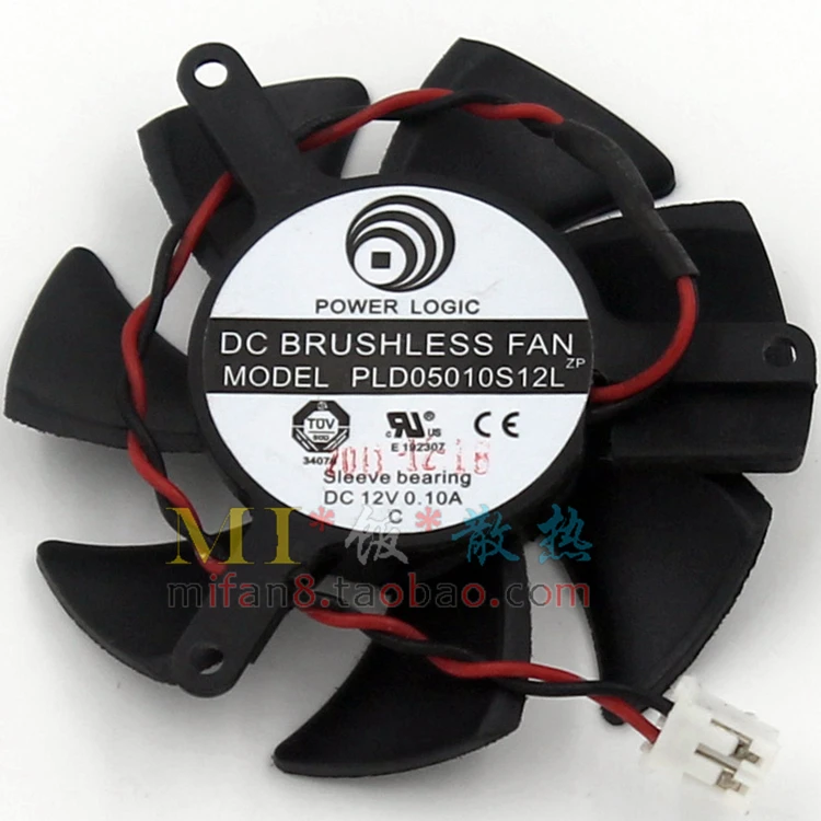 Бесплатная shiiping POWER LOGIC PLD05010S12L 2pin 12V 0.1A 46 мм 39x39x39 мм видеокарта вентилятор