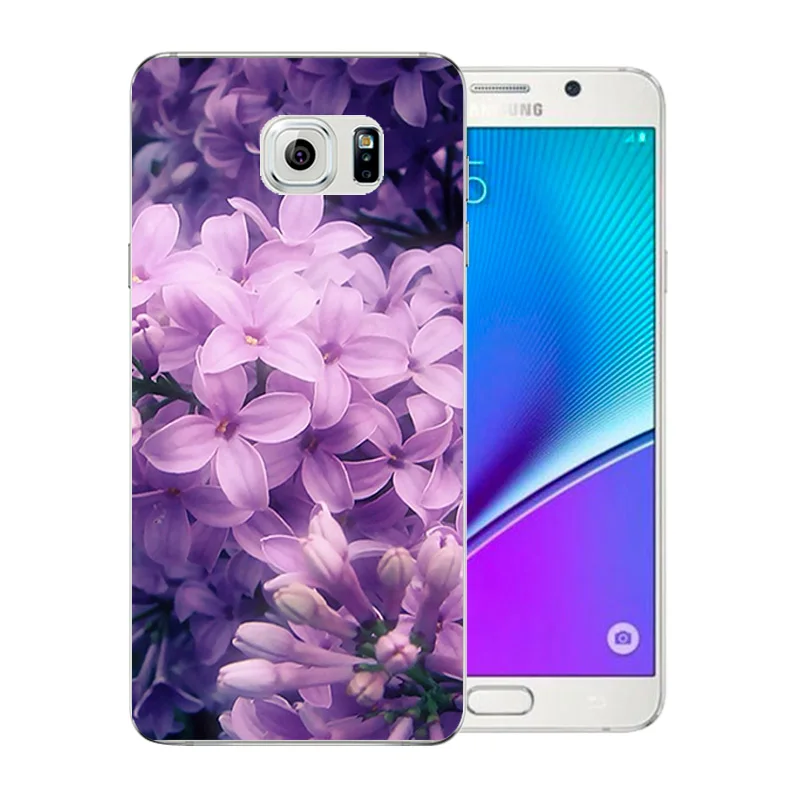 For Samsung Galaxy Note 5 Phone Case Soft TPU Silicon for Note5 N920 Back Cover Blossom Pattern Ultrathin Matte Clear Bag |