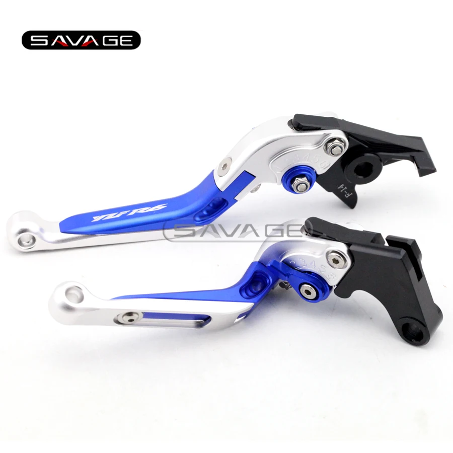 Для Yamaha YZF R6 YZF-R6 2005-2016 синий + серебро Мотоцикл Регулируемый складной выдвижные