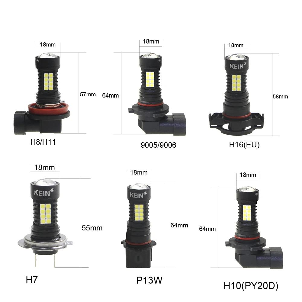 KEIN 2 шт. 36SMD P13W led H10 9005 9006 H8 H11 H16 HB3 HB4 H7 PY20d туман светильник Автомобильная