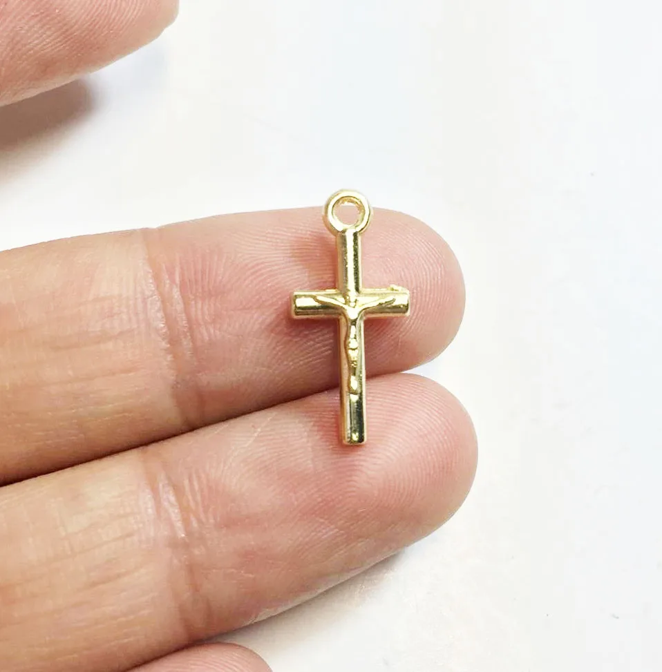 Eruifa 20 шт. 15*9 мм красивый крест монета Иисуса цинковый сплав DIY Подвески кулон