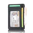 Новый мужской кожаный кошелек с блокировкой RFID, тонкий держатель для кредитных карт, деловой мужской портативный мини-кошелек для путешествий для мужчин