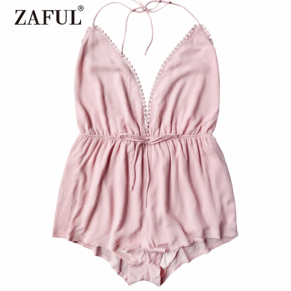 ZAFUL новый пляжный костюм с бретелькой через шею открытой спиной и завязкой сзади