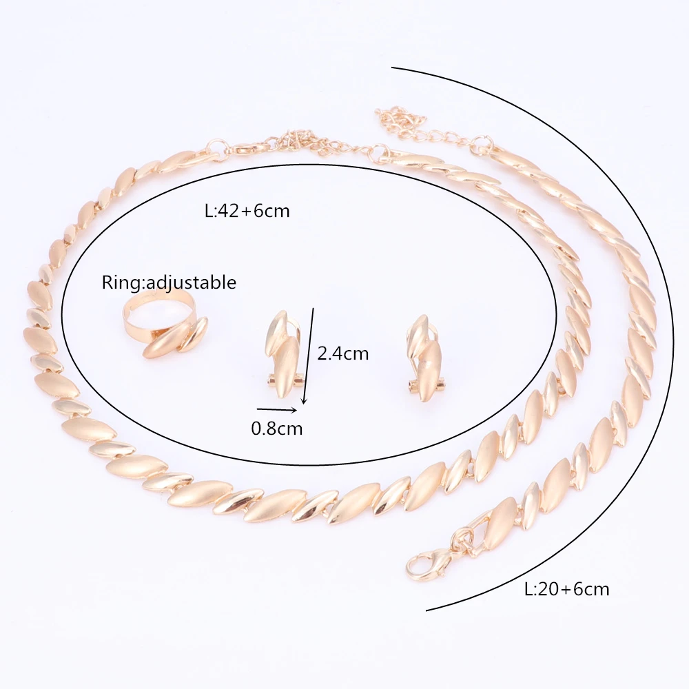Модные Дубай ожерелье серьги комплект ювелирных изделий золотой цвет