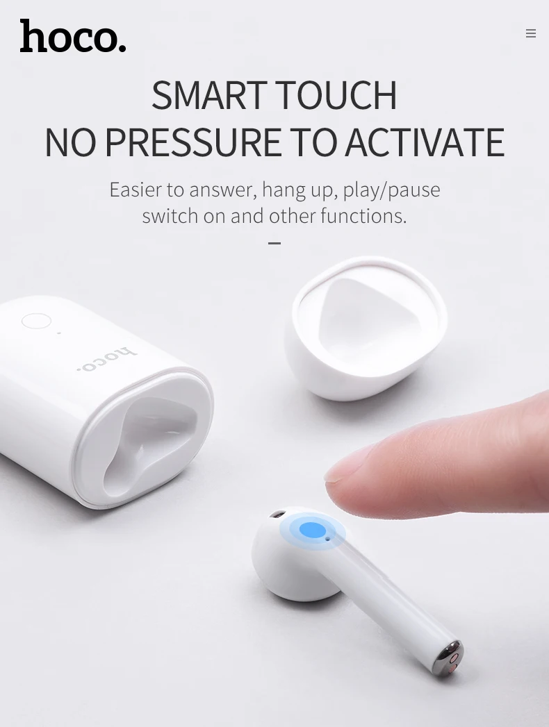 HOCO Мини Bluetooth наушники в ухо беспроводные вкладыши сенсорное управление 5 0