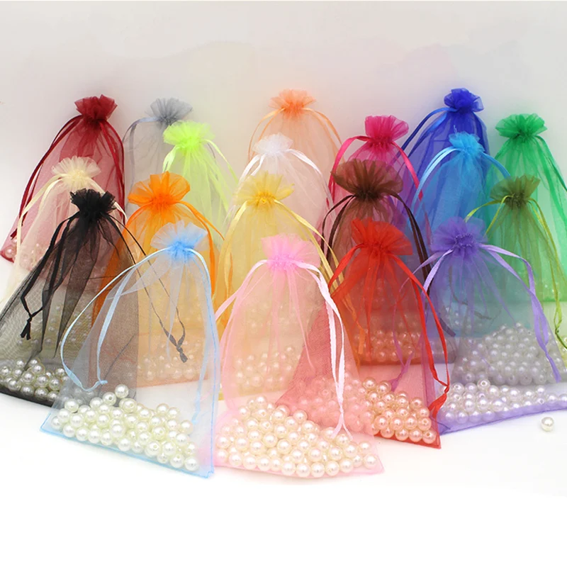 

100pcs! High quality S/M/L organza bags Jewelry gifts party favor candy wedding supplies packaging goodie,Free shipping.