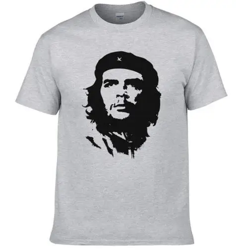 Che Guevara Hero, Мужская футболка, высокое качество, с принтом, хлопок, короткий рукав, футболки, хипстер, с рисунком, крутая мужская одежда - Цвет: Light grey