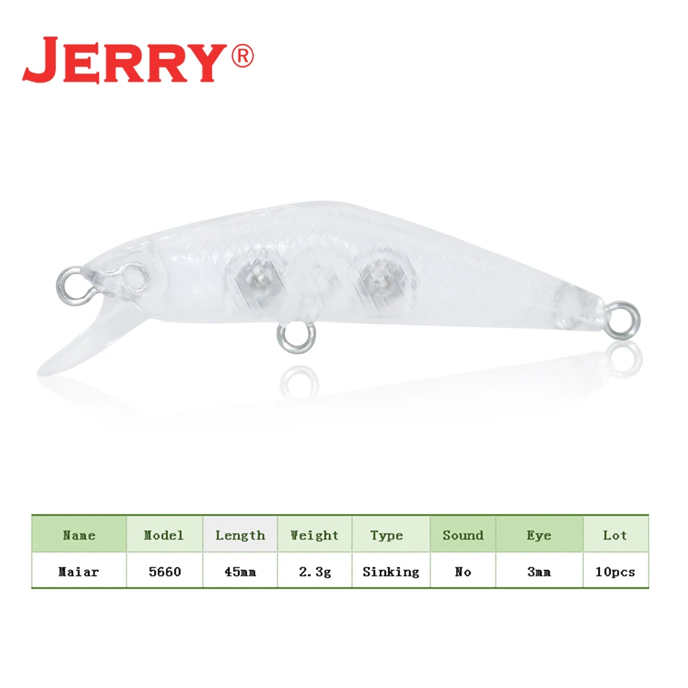Jerry 10 шт. 45 мм 2,4 г тонущие приманки Minnow заготовки неокрашенные DIY микро сверхлегкие щипцы для рыбалки наживка для рыбы PESCA