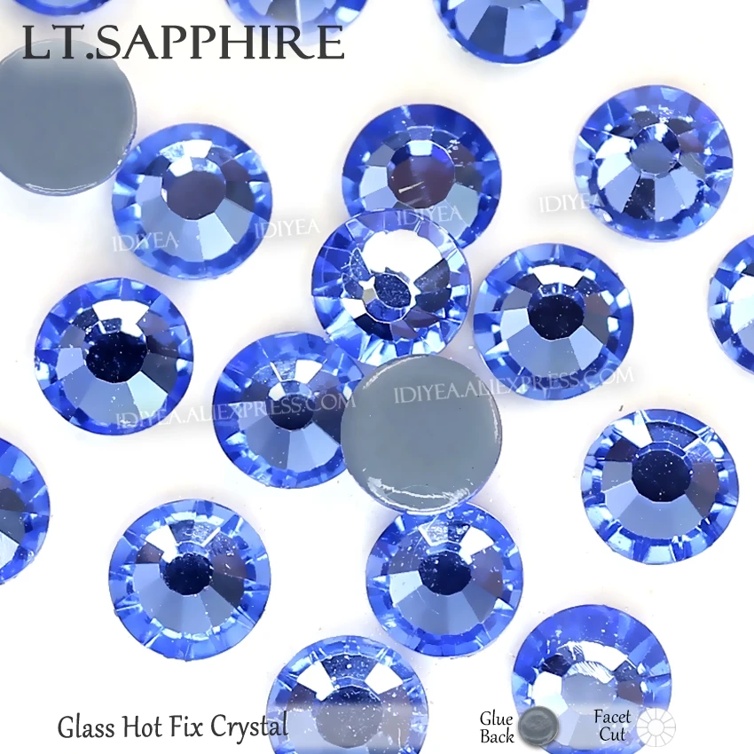 Lt.Sapphire стразы горячей фиксации для рукоделия украшения одежды с плоским