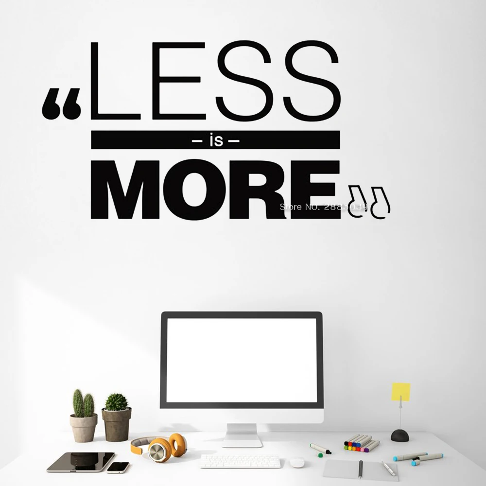 Минималистический вдохновляющий офисные наклейки цитаты на стену &quotLess is More&quot