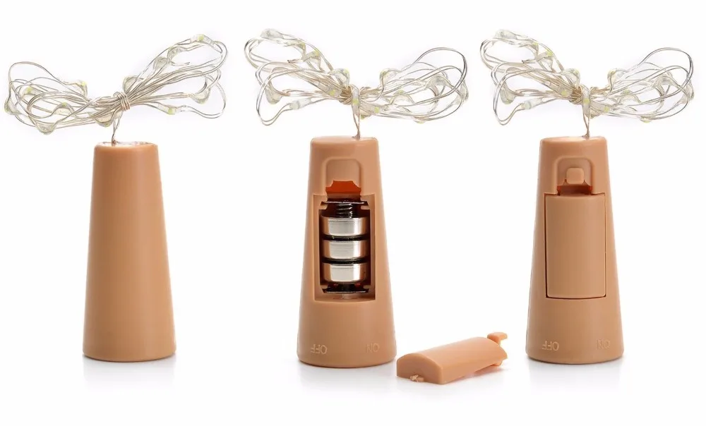 2M LED Garland Copper Wire Corker String Fairy Lights for Glass Craft Bottle New Year Christmas Wedding Decoration With Battery | Освещение