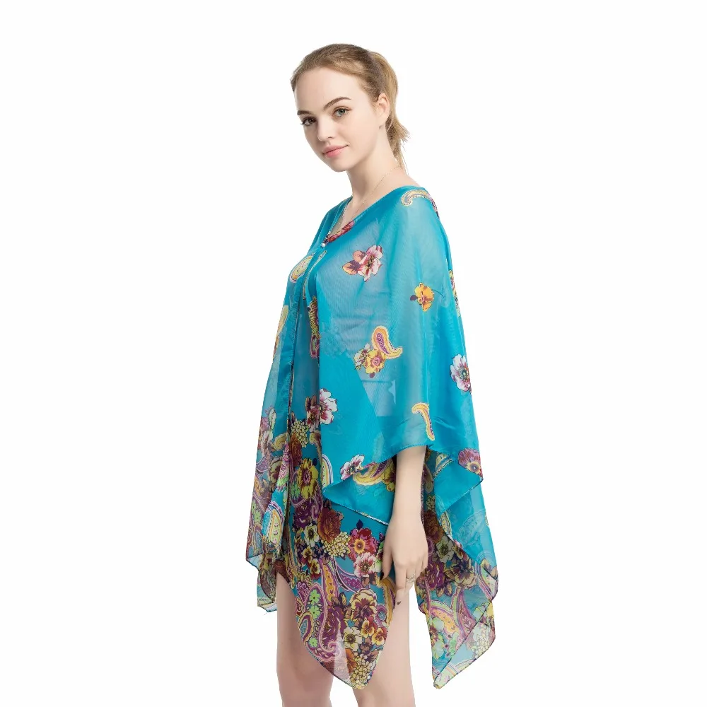 

women bikini cover ups beach swimsuit kaftan dress chiffon scarf pareo sarong wrap fashion polyester scarf shawl floral printed