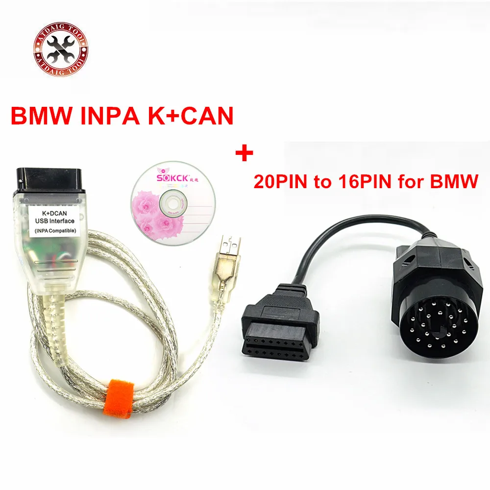 Для BMW INPA K + CAN FT232RL FT232RQ DCAN USB интерфейс с переключателем плюс 20 контактный адаптер