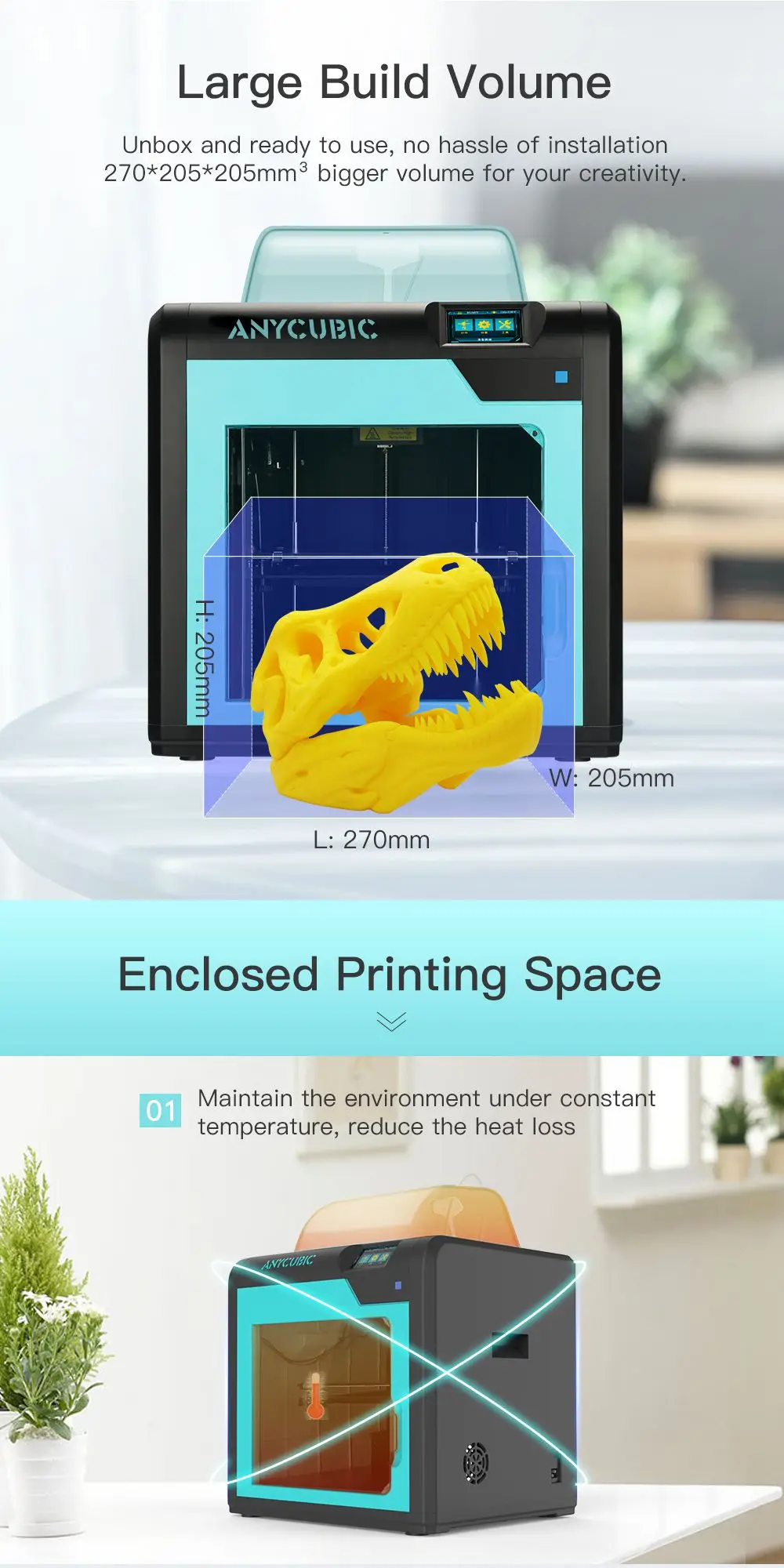 ANYCUBIC 4Max Pro 3d принтер большого размера плюс FDM Impresora Diy Набор модульный дизайн сопло 3d принтер 3d drucker drukarka 3d