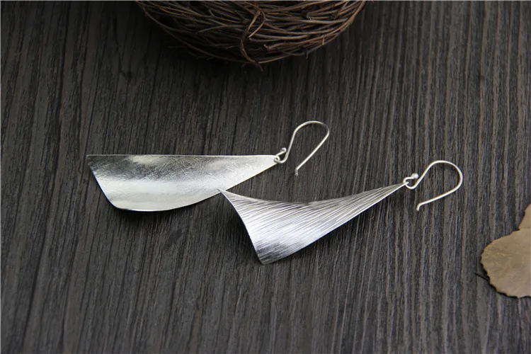 C&ampR Real 925 Sterling Silver Earrings for Women Geometric Molding Thai Drop Handmade Fine Jewelry | Украшения и аксессуары