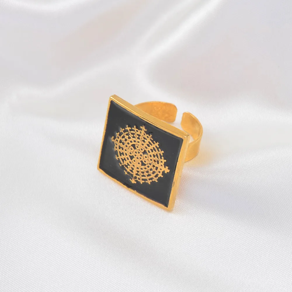 African Ring for Women Men Gold Color Jewelry Free Size Rings Ethiopian Jewellery Gifts | Украшения и аксессуары