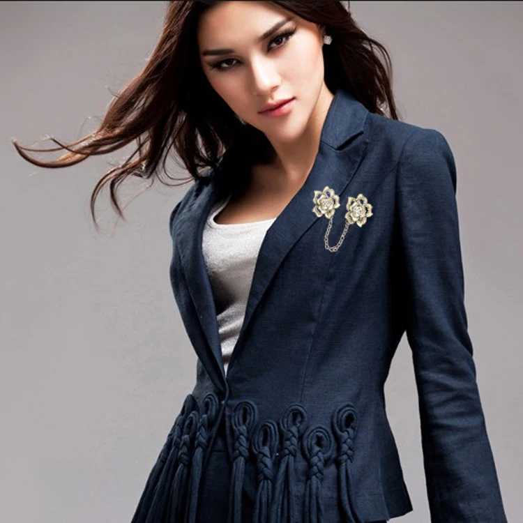 Винтажные Ретро Броши MZC в виде цветка с кристаллами Стразы броче для женщин