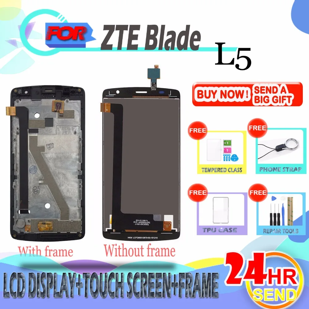 SZHAIYU ЖК-дисплей для ZTE Blade L5 + сенсорный экран рамка дигитайзер сборка Замена с