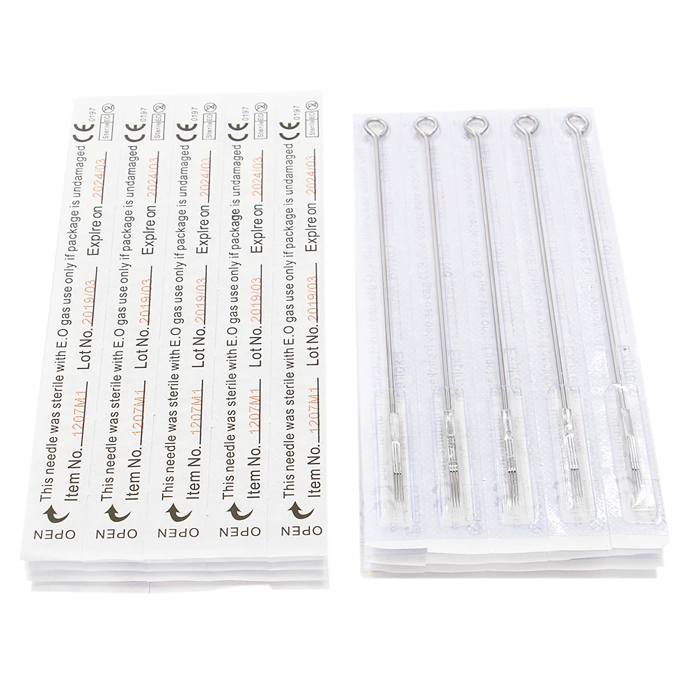 

100PCS 1207M1 Tattoo Needles 0.35mm Disposable Sterilized Standard Single Magnum Tattoo Needle Free Shipping