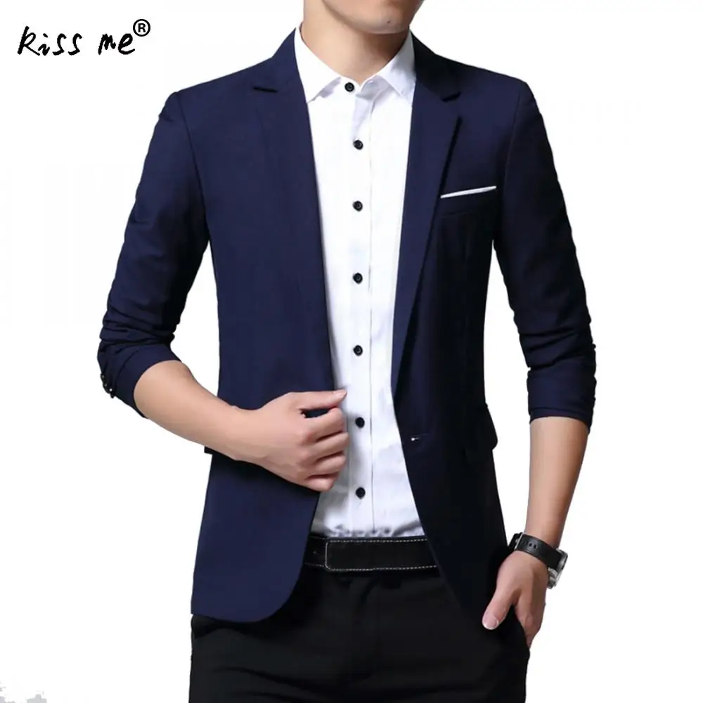 Новое поступление Для мужчин Блейзер Весенний костюм Повседневное Slim Fit пиджак