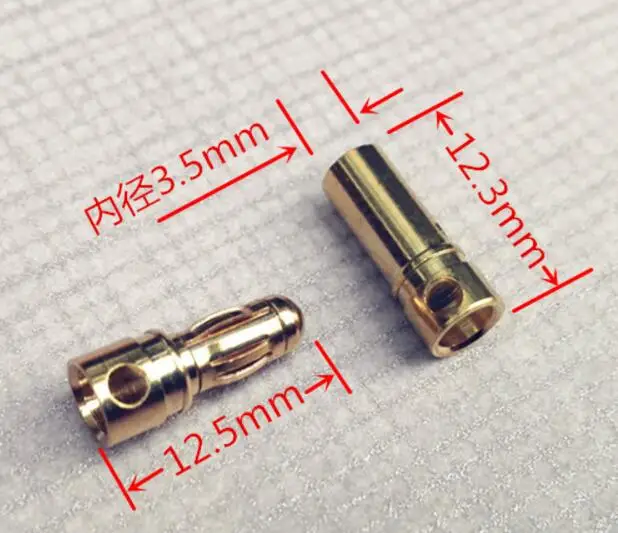 3.5mm Модели RC Li-Po Батарея мужской/женский Банановая Пуля разъем 2/3/3,5/4/5/5,5/6,5/8 мм - Цвет: 3.5mm