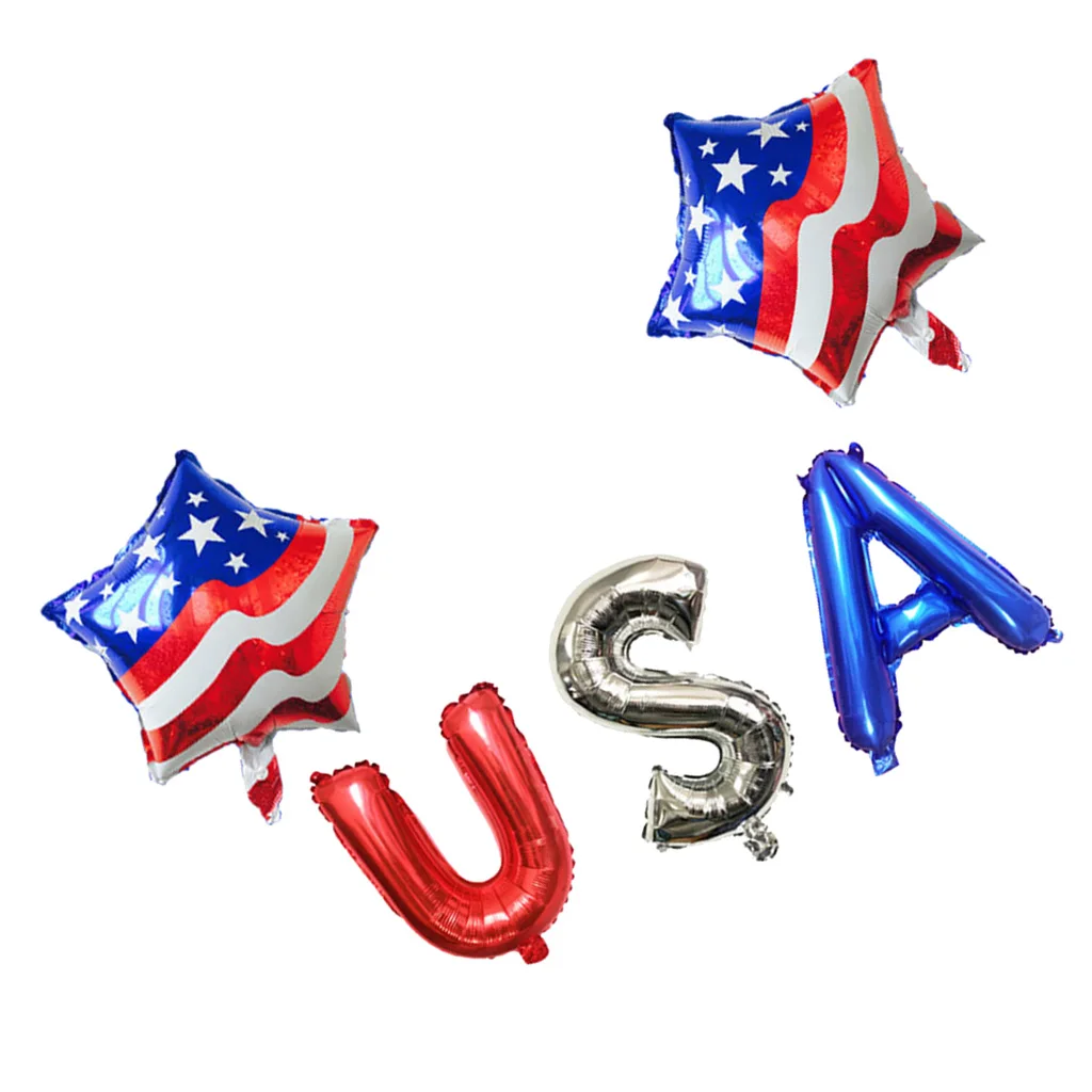 Американский Флаг Шар Украшение США звезда Полосатый патриотический фольга шары