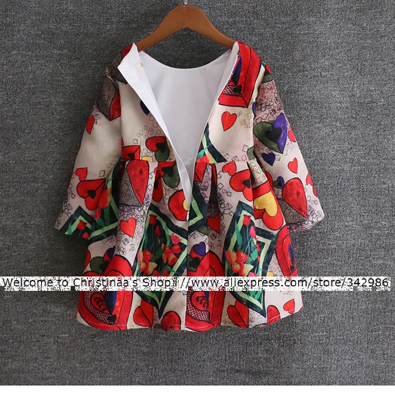 European and American children clothes Family Wear Mother Daughter Dresses girl Woman High-end jacquard Rose Love Heart Printing | Мать и