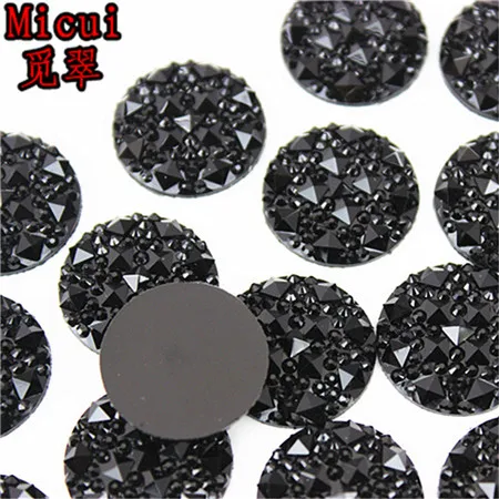 Black Micui, 50 шт, 20 мм, круглые стразы из смолы с плоской задней поверхностью, камни, бусины для скрапбукинга, ремесла, ювелирные изделия, аксессуары MC414 - Цвет: Black