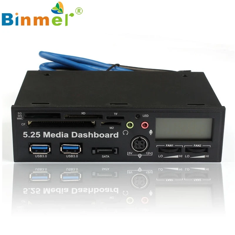 Новый 5 25 дюймов USB 3 0 высокоскоростной медиа приборной панели передней ПК мульти