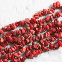 red natural coral irregular gravel 5 7mm chips nugget semi precious stone diy jewelry loose beads jewelry 35inch b553
