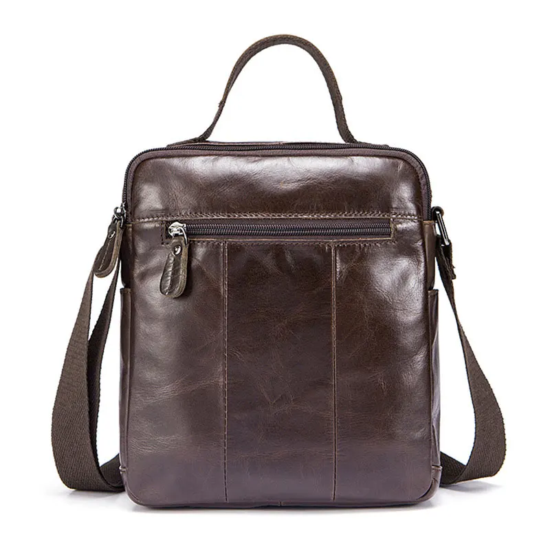 TIANHOO men's bags of genuine leather vintage style handle 2018 summer famous brand crossbody messenger male totes |