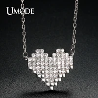 umode romantic big heart long link chain pendant necklaces for women fashion wedding party jewelry valentines day gifts un0239b