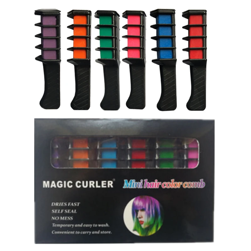 

1 box Popular Magic Hair Color Dye Hair Chalk Colorful Hair Chalk Dye Comb