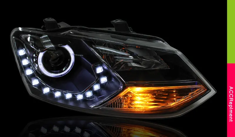 Автомобильный Стайлинг для VW polo головной светильник s angel eyes 2011- для VW polo светодиодный светильник Q5 bi xenon объектив Светодиодный лампа СВЕТОДИОДНАЯ Лампа для проектора