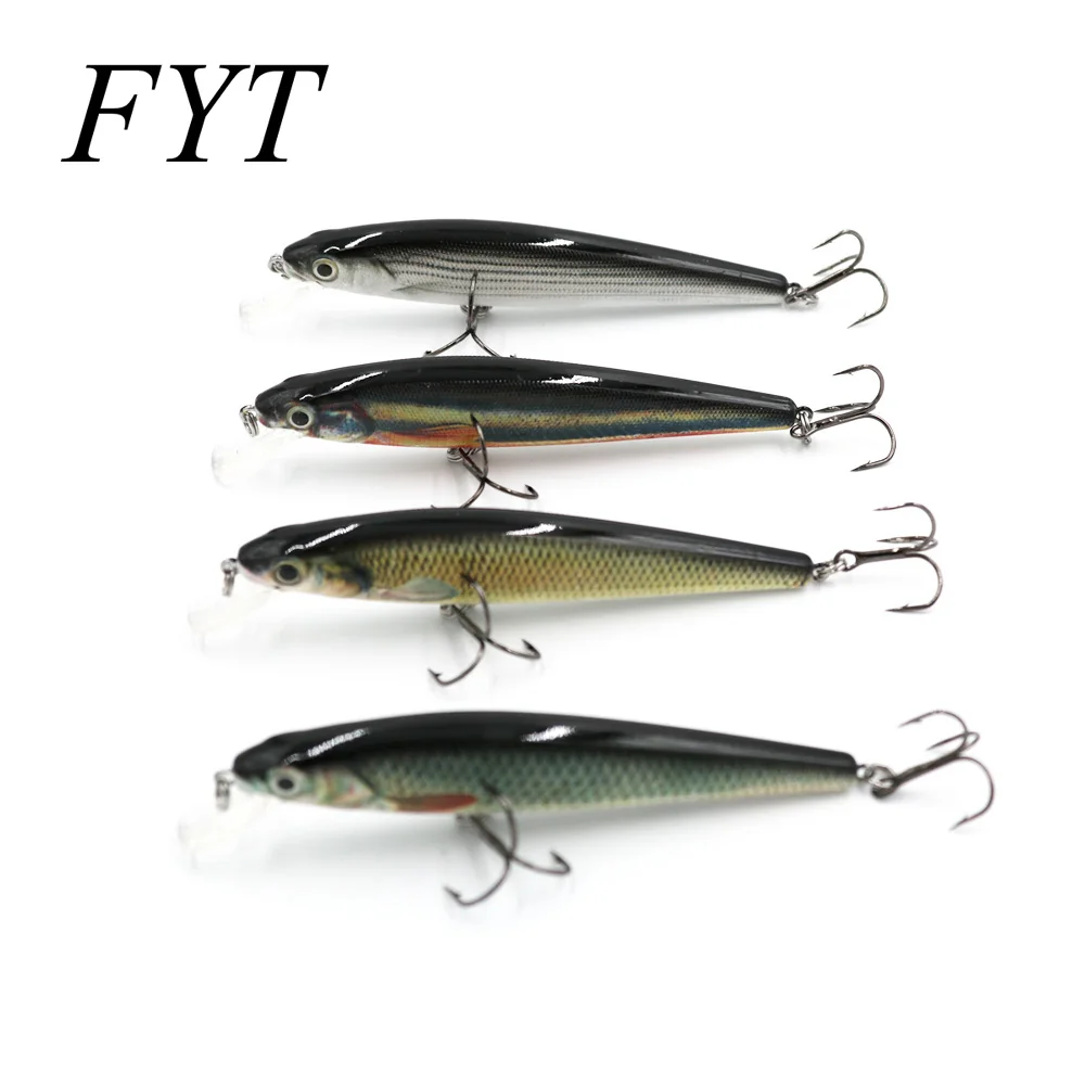 

Teeway 1Pcs 11 cm 12g Fishing Lure Minnow Hard Bait with 2 Fishing Hooks Fishing Tackle Lure 3D Eyes New Product