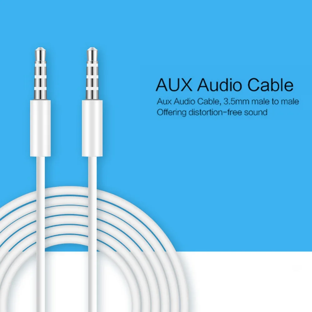 Professional 3.5 mm Male to Jack Auto Car Audio Cable Cord 4 Section AUX For Iphone 7 Xiaomi iPod MP3 Speaker |