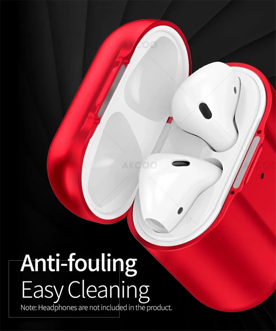 Магнитные Металлические Чехлы Akcoo для AirPods, ультра легкий противоударный чехол для AirPods 1 2, оболочка с силиконовым шнурком