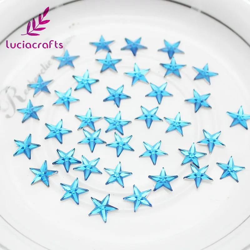 sky blue 250pcs Lucia crafts 10 мм дизайном в виде прозрачных звездочек, акриловые стразы Искусство Стразы для DIY 250 шт./500 шт. G0419 - Цвет: sky blue 250pcs