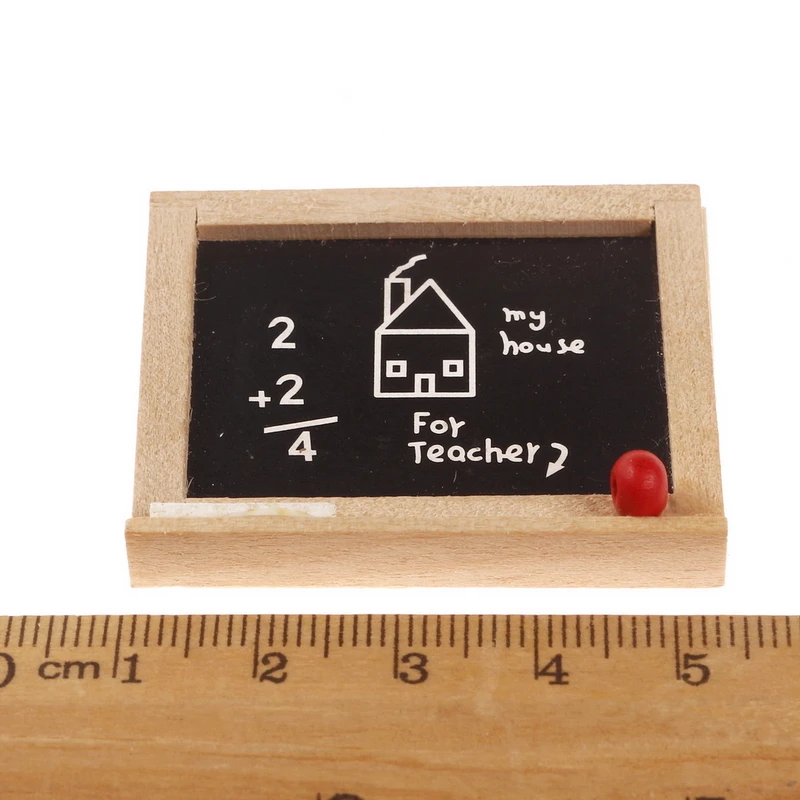 1:12 Dollhouse Puppet Miniature Wooden Children's Bedroom Study School Classroom Accessory Model Blackboard with Chalk Eraser | Игрушки и