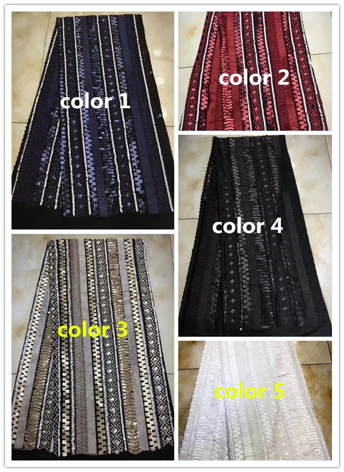 

Embroidery African Net Lace Fabric Nigerian French Embroidered Lace fabric ZH-71537 with sequins