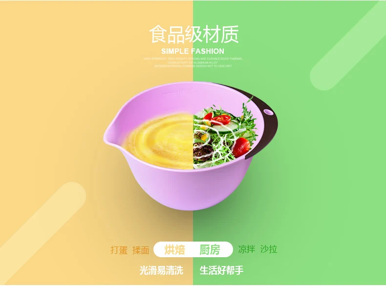 

Plastic PP Eggbeater Deepen Thickened With Scale Home To Wash Vegetables Silicone Bottom Anti-splash Bakery Accessories