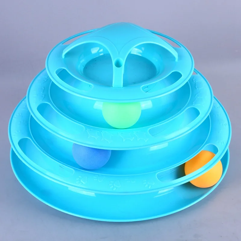 Cat Turntable Upgrade Pet Colorful Toys 4-Layer 4 Bell Balls Kittens Entertainment Disc | Дом и сад