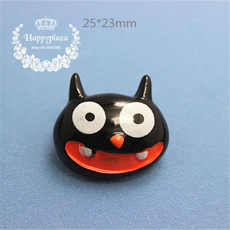 

10pcs Resin Halloween Flatback Cabochon Black Cat Miniature Art Supply Decoration Charm Craft,25*23mm