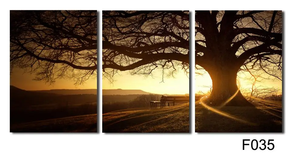 

3 Pieces/set Modern Printed Tree Painting Picture Cuadros Sunset Canvas Painting Wall Art Home Decor For Living Room No Frame